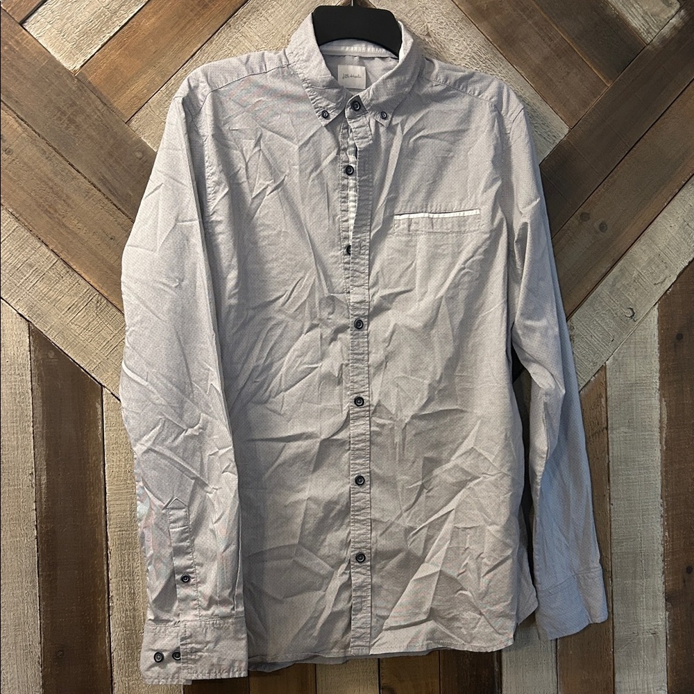 Buckle Gray Dress Shirt for Men
